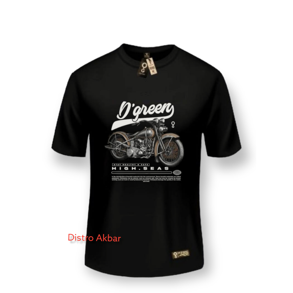 Kaos Pria Distro Gambar Motor Hitam Original