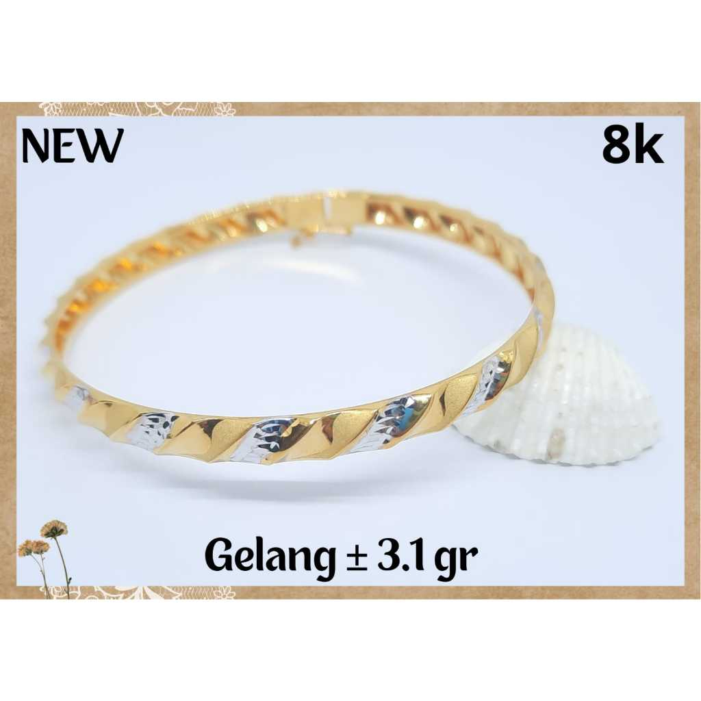 LMV Gelang Tangan Emas Dewasa Model Bangkok Keroncong Kadar 375 8k