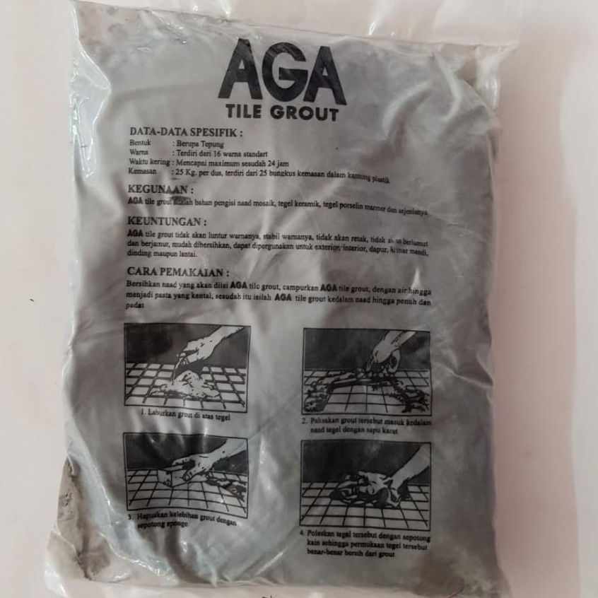Super Gaya  SEMEN NAT KERAMIK WARNA HITAM  OKER LANTAI  TILE GROUT AGA 1 kg