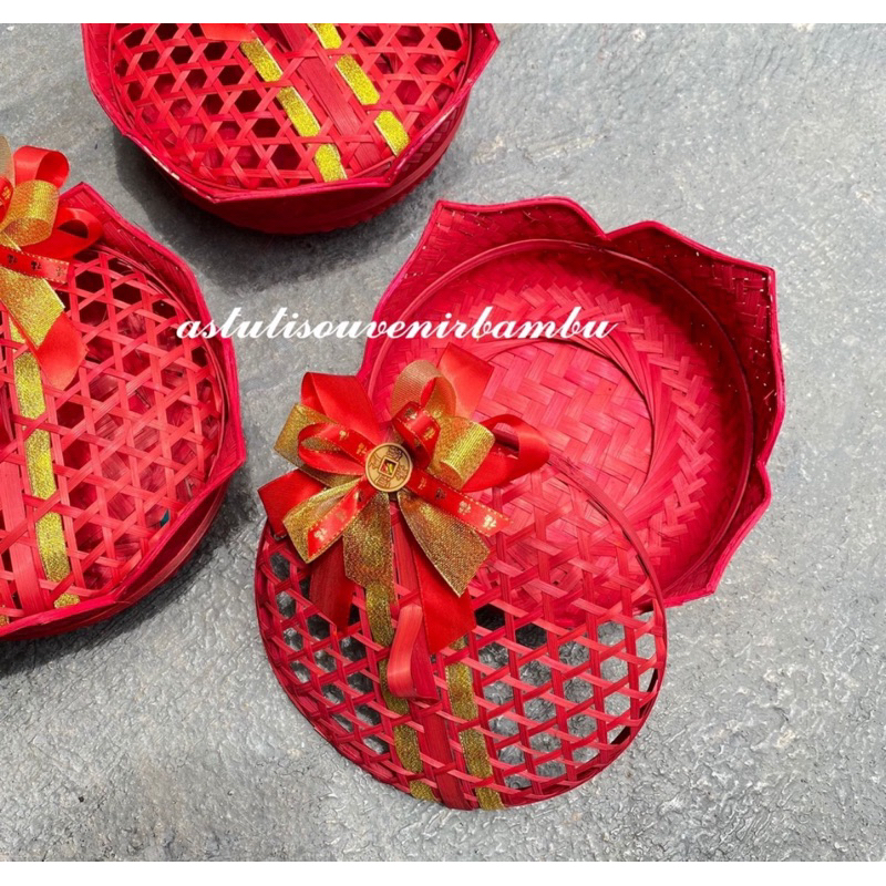 

[ SPESIAL HAMPERS CNY ] TERATAI BAMBU WARNA HIAS PITA IMLEK 17-30cm kotak hantaran kotak seserahan packaging kuker imlek bingkisan hampers cny