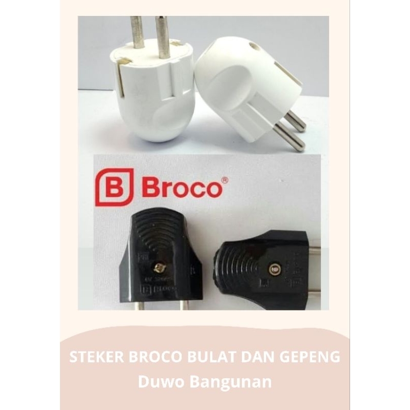 STEKER BROCO HITAM GEPENG DAN PUTIH BULAT