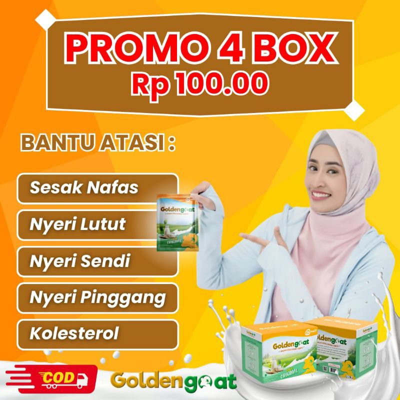 

Susu Kambing Etawa GOLDEN GOAT Kemasan 1 box isi 10 sachet x 20 gram