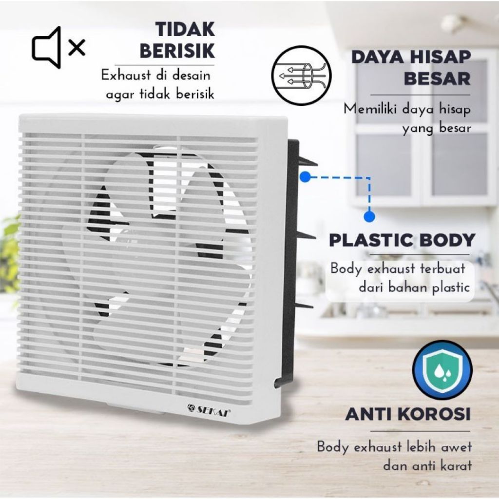 SEKAI Exhaust FAN 12" WEF-1290 Kipas Hexos Fan DINDING 12 Inch