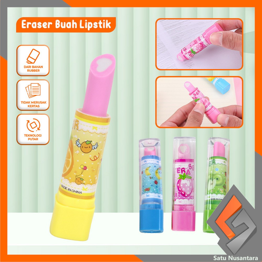 

SN-A70 Penghapus Model Lipstik Karakter Buah Random / Penghapus Pensil Eraser Buah Warna Warni Lucu / Penghapus Pensil Eraser Fruits Import