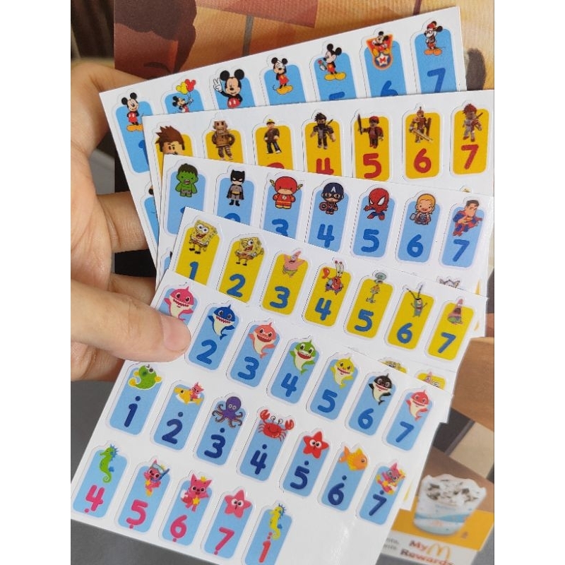 STIKER NOT PIANIKA TUTS ANGKA POKEMON ROBLOX SUPERHERO SPONGEBOB