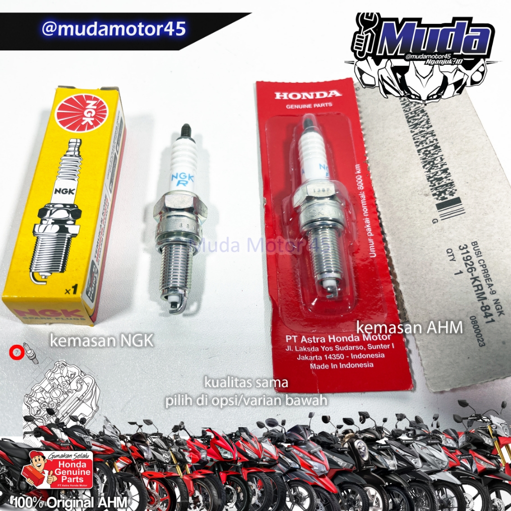 BUSI CPR9 CB150R CBR150R CB150X CRF150L VERZA SUPRA REVO BEAT VARIO SCOOPY SPACY GENIO PCX ADV NGK S