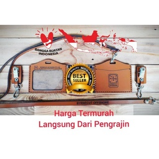 

ID Card Holder Kulit Asli Custom - Name Tag Kulit Model Landscape - ID Card Kulit Asli