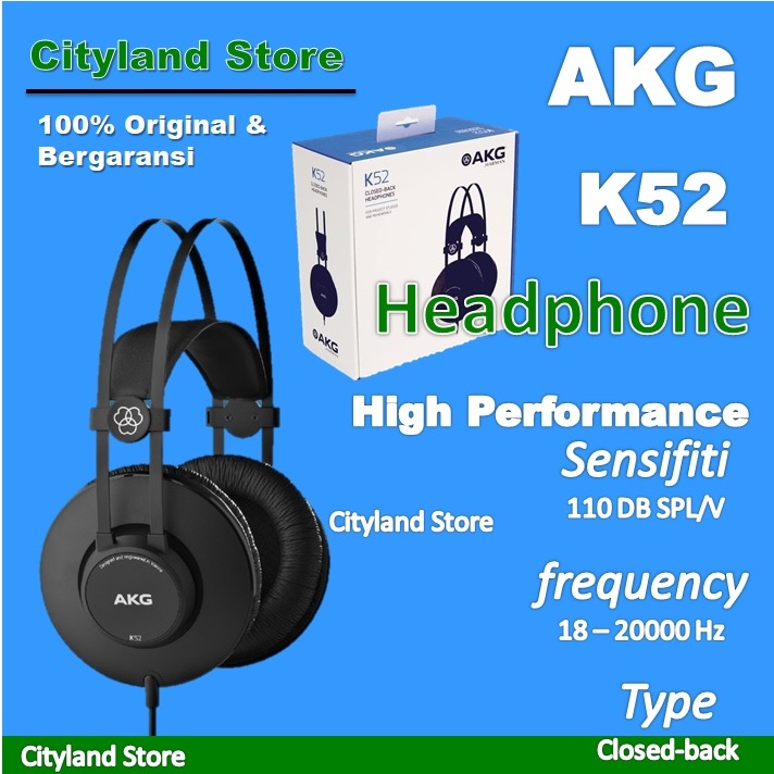 Headphone AKG K52/ AKG K-52 Monitor Headphones Original