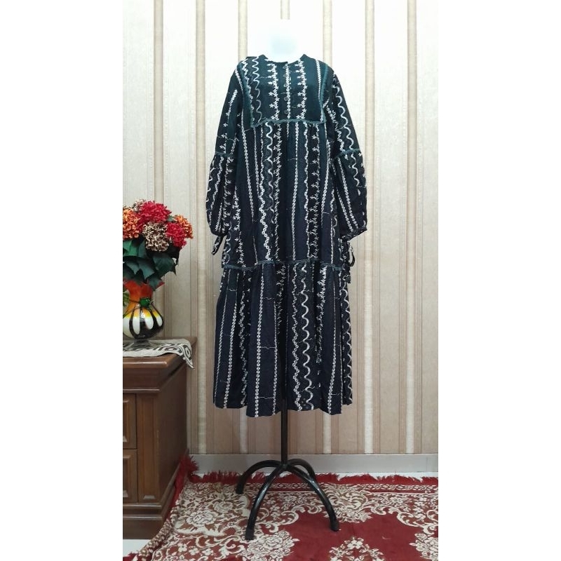 Midi dress salvina ys broklat prill renda original terbaru