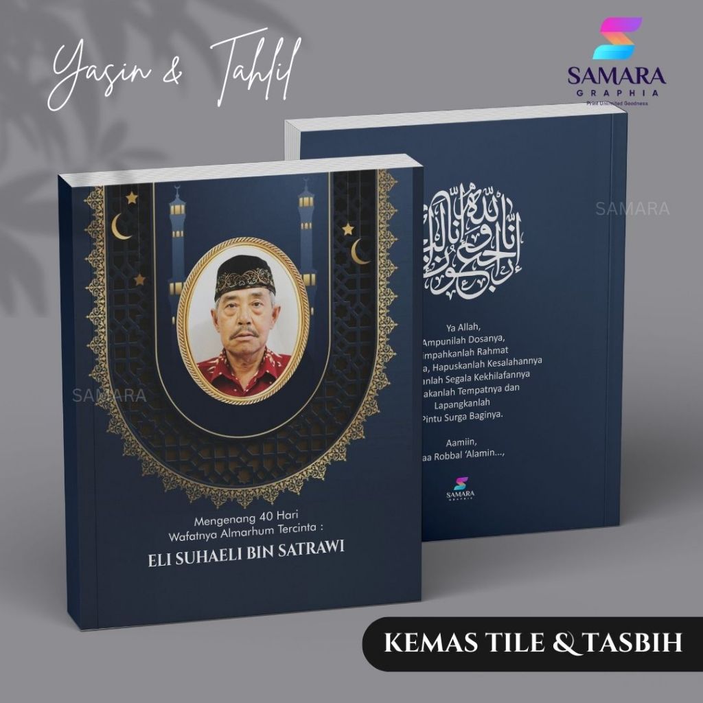 cetak buku yasin dan tahlil custom foto almarhum 40 100 1000 hari harian lengkap putih azalea 3