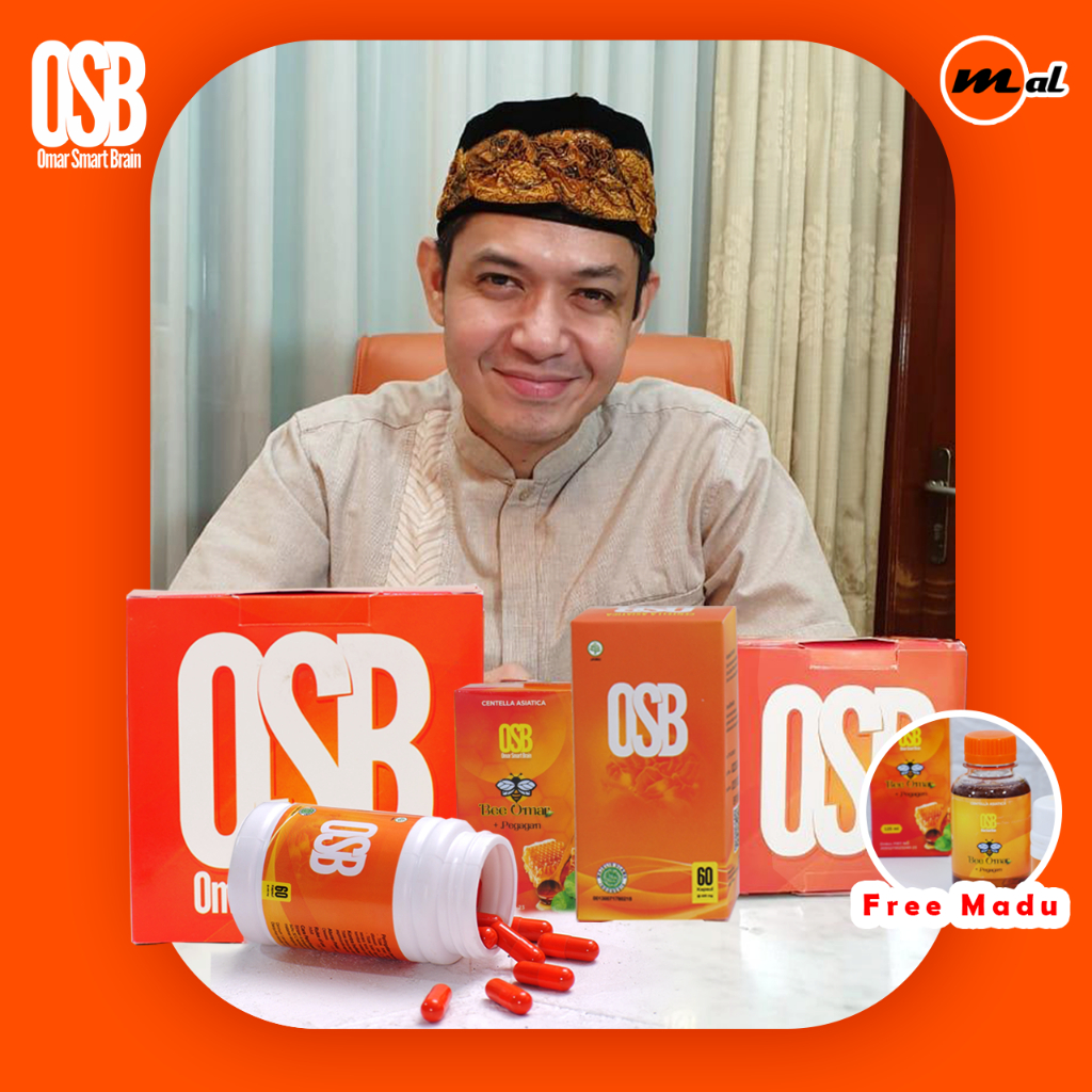 OSB Kapsul Vitamin Otak Anak & Dewasa Omar Smart Brain Kapsul Bergaransi Original + Free Madu