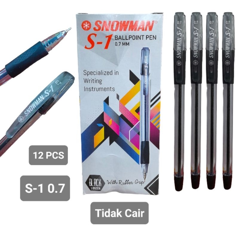 

Pulpen Snowman S-1 Isi 12 PCS / Ballpoint Snowman S-1 0.7