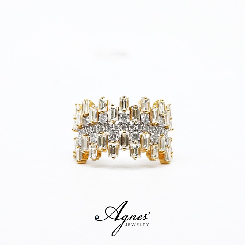 Agnes'jewelry Cincin Berlian Baguette