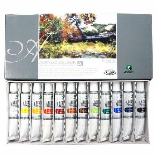 

Cat Akrilik Acrylic Colour Maries 12 Warna Ukuran 12ml