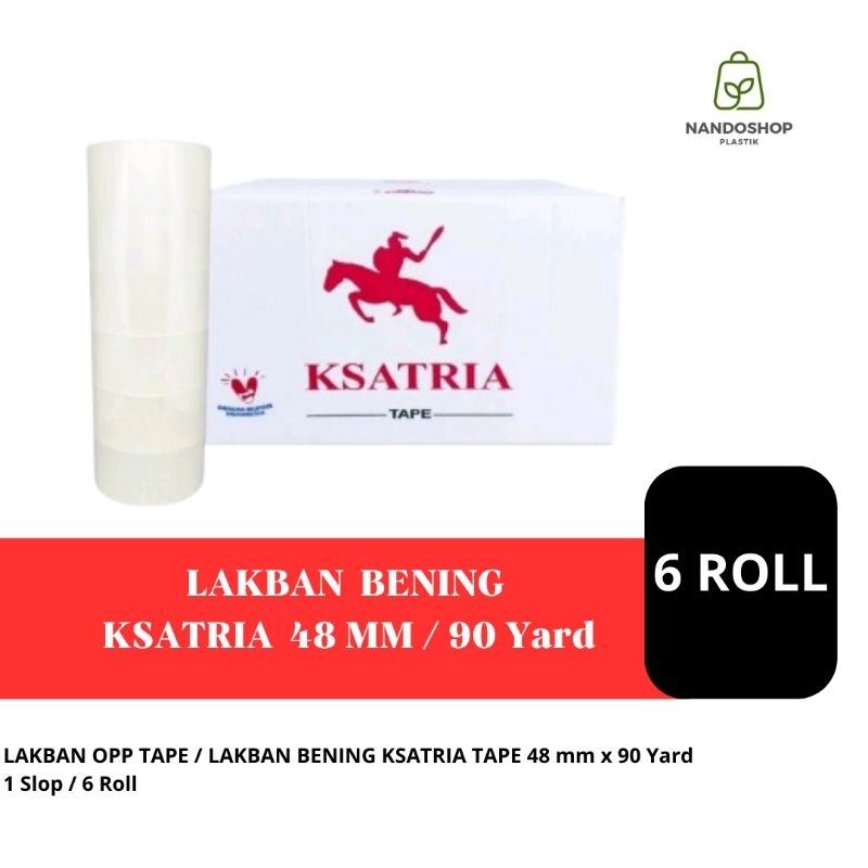 

LAKBAN OPP TAPE / LAKBAN BENING KSATRIA TAPE 48 mm x 90 Yard 6 Roll