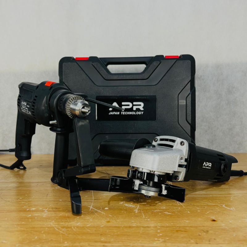 APR PAKET COMBO GERINDA LISTRIK DAN BOR LISTRIK A13-6 13MM AP04