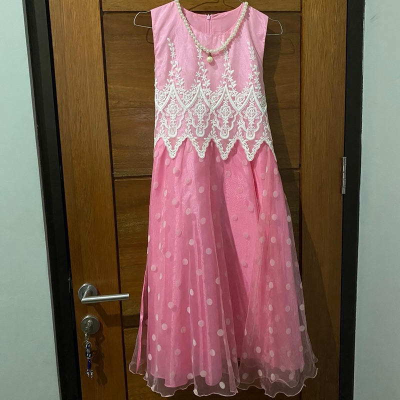 Dress pink anak balloon
