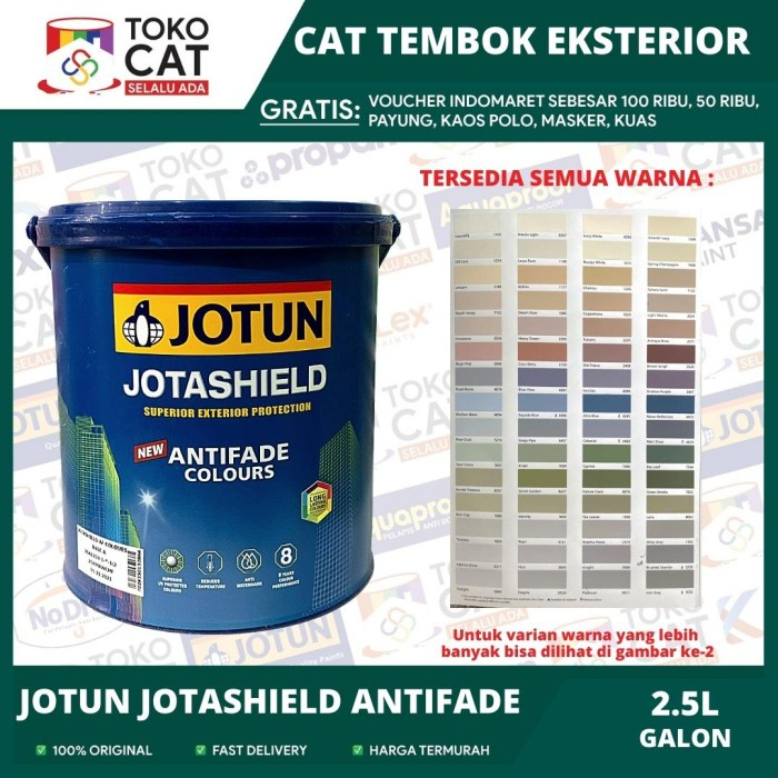 Cat Tembok Luar Jotun Jotashield Antifade Warna Putih Ukuran 2,5 Liter Pail // Cat Tembok Exterior /