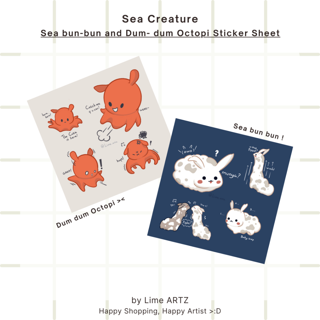 

Sea Creature Sticker Sheet | by Lime Artz