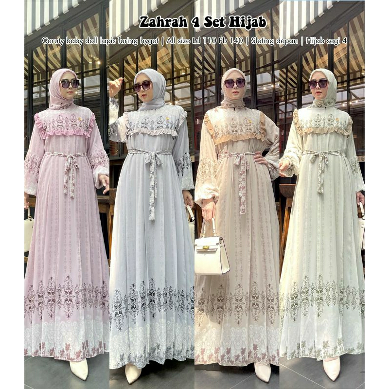 Zahra 4 set hijab /pusat gamis/fashion muslim