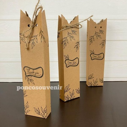 

50 Pcs + Tali Box Rustic/ Kraft 25,5 x 6 Cm Kemasan Sendok Set Box