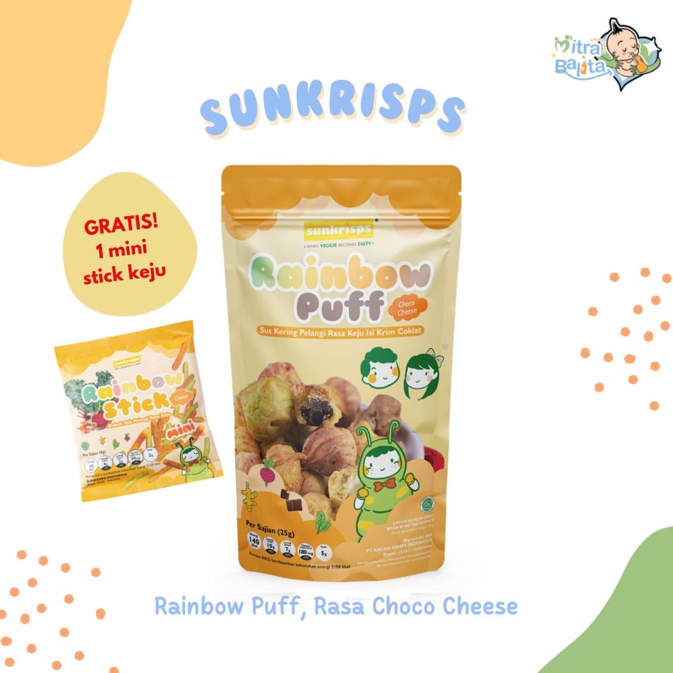 

Rainbow Puff Choco Cheese | Sus Kering Pelangi Cokelat Rasa Keju