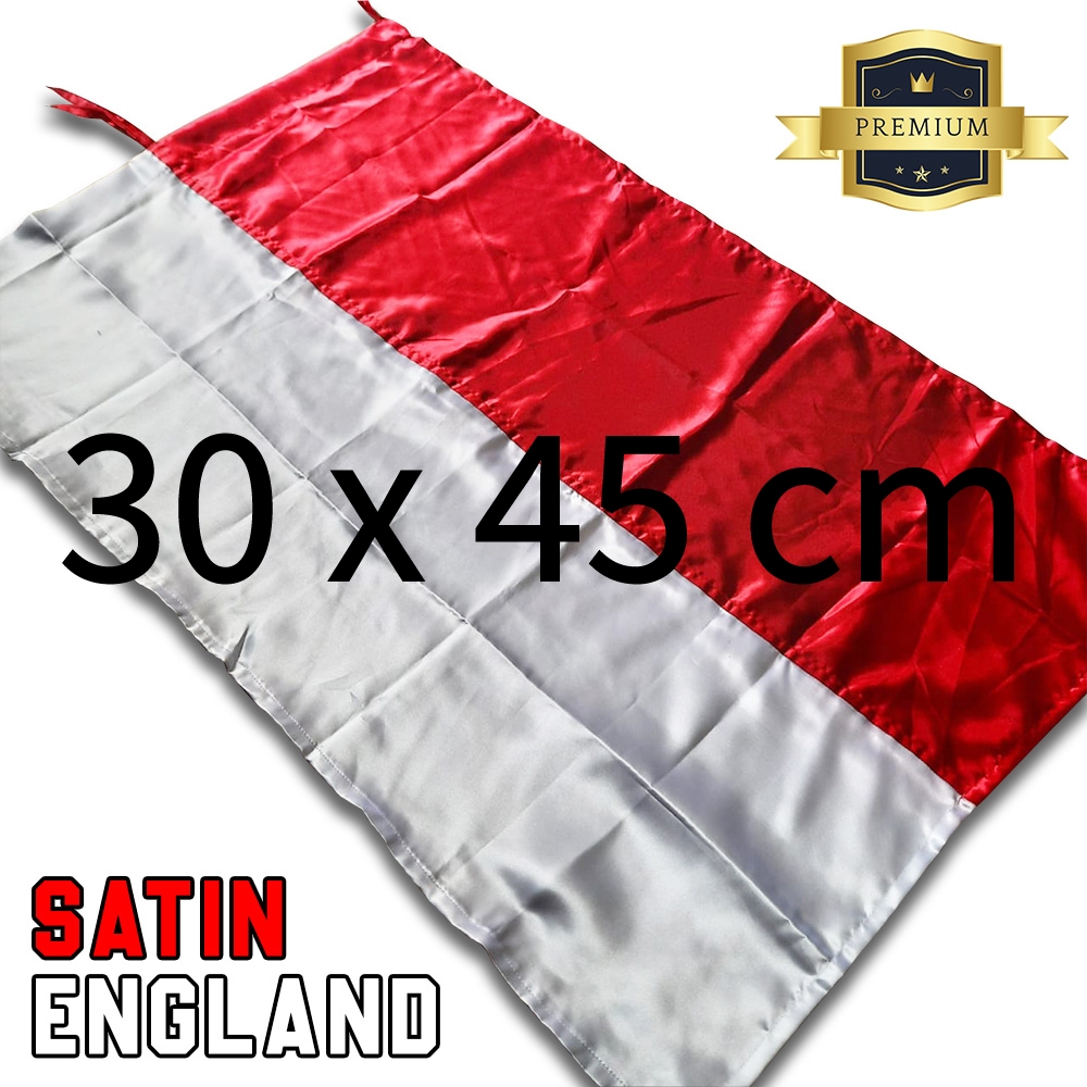 Bendera Merah Putih Indonesia 30 x 45 cm, Ukuran Kecil, Bahan Satin England