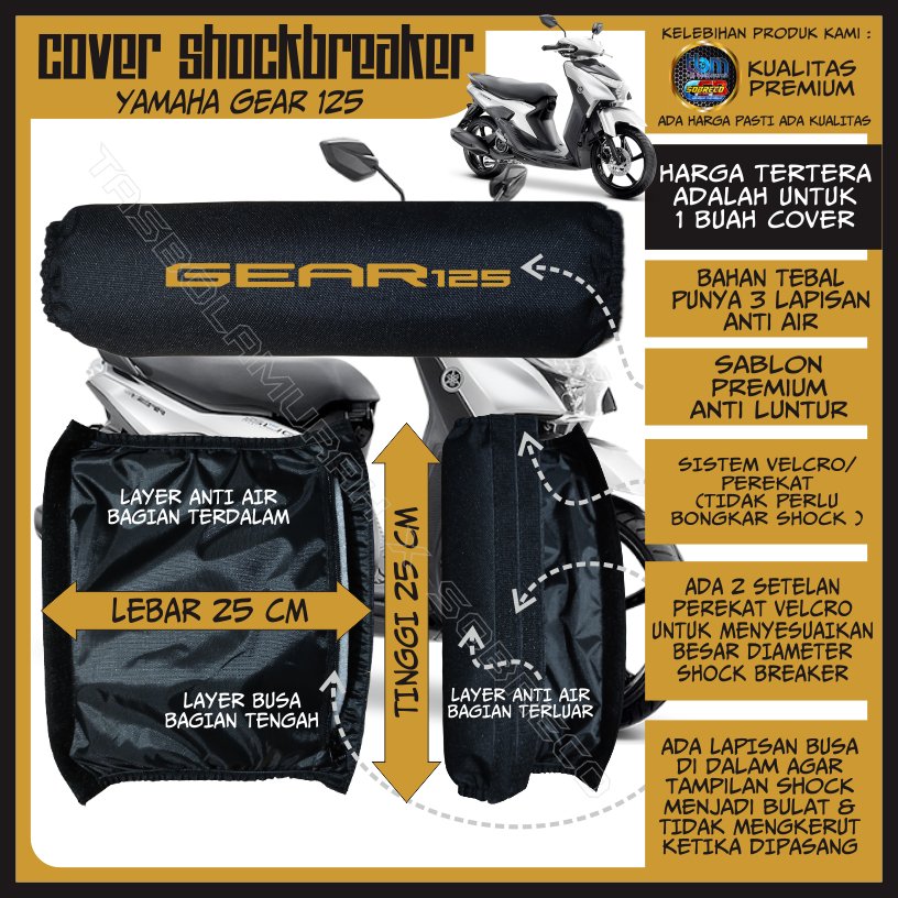 SARUNG PELINDUNG COVER SOKBREKER SHOCK BREAKER BELAKANG MOTOR MIO GEAR ANTI AIR