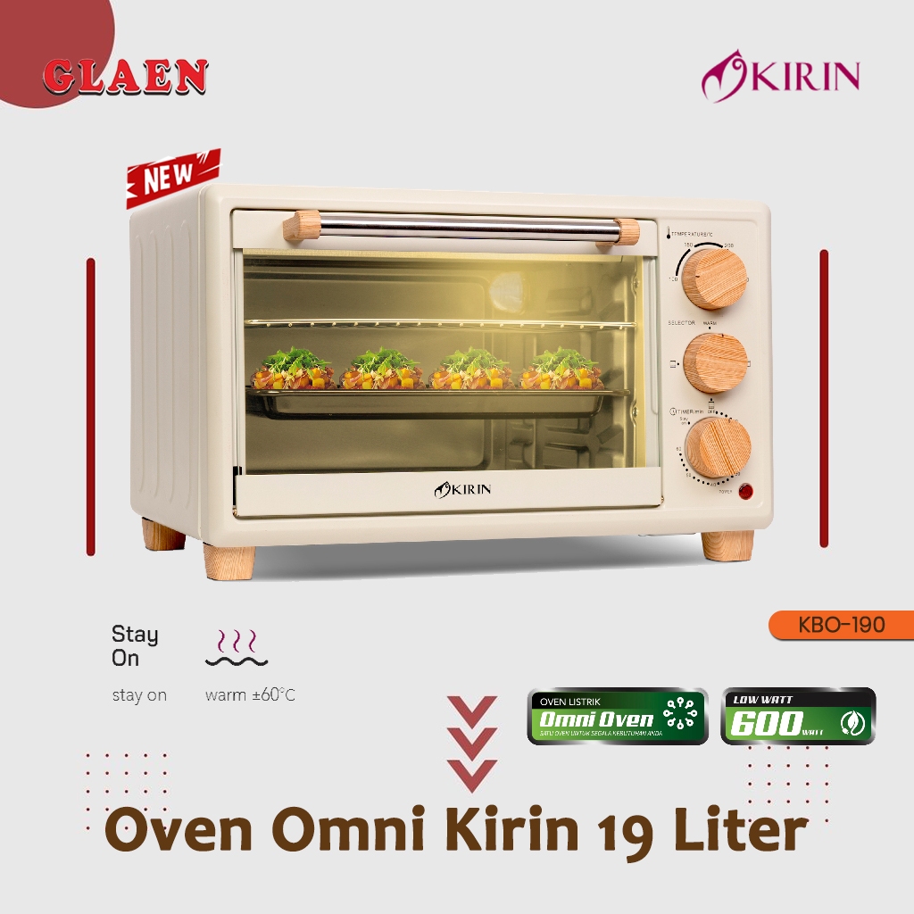 Oven Hemat listrik Kirin KBO-190, Oven Low Watt Kirin 300 Watt, Oven kirin bukan Microwave