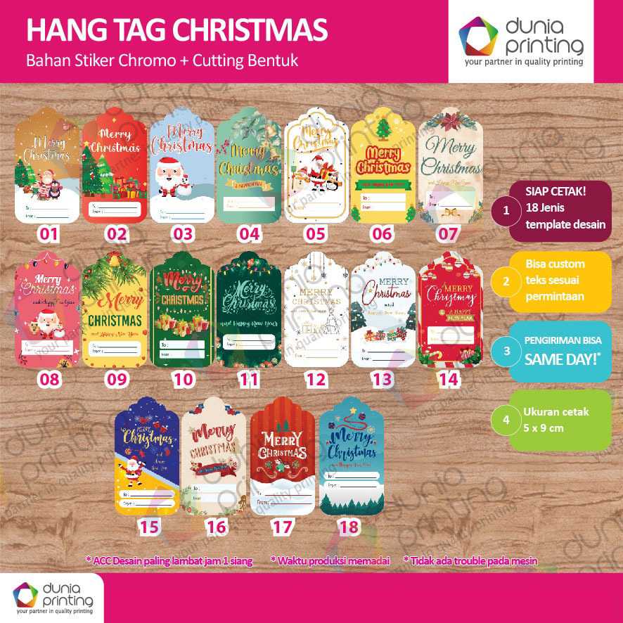 

Stiker seasonal To From - chromo non laminating ukuran 5 x 9 cm