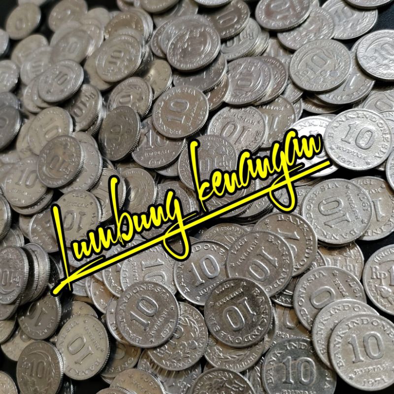 uang kuno koin 10 Rupiah 1971 kondisi kinclong