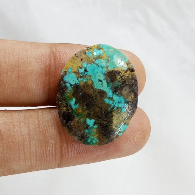 Batu Pirus Persia Biru Fancy Urat Emas Lawasan