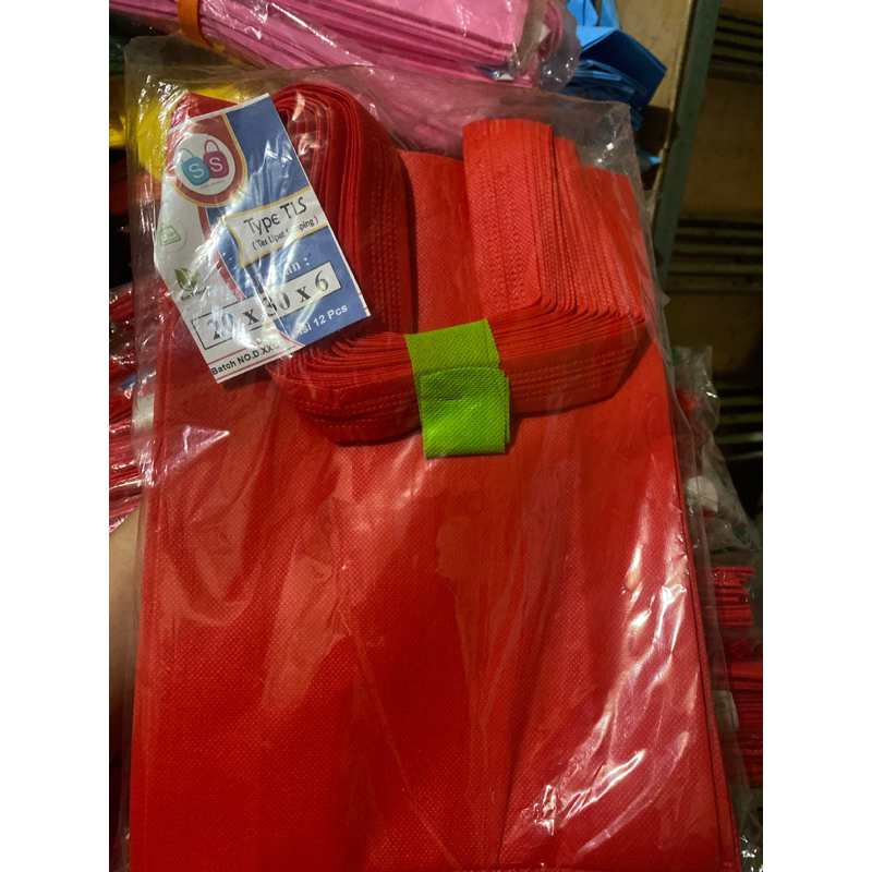 

(12pcs) Tas Kain / Goodie Bag Uk. 20 X 30 X 6 Tipe TLS(Tas Lipat Samping)