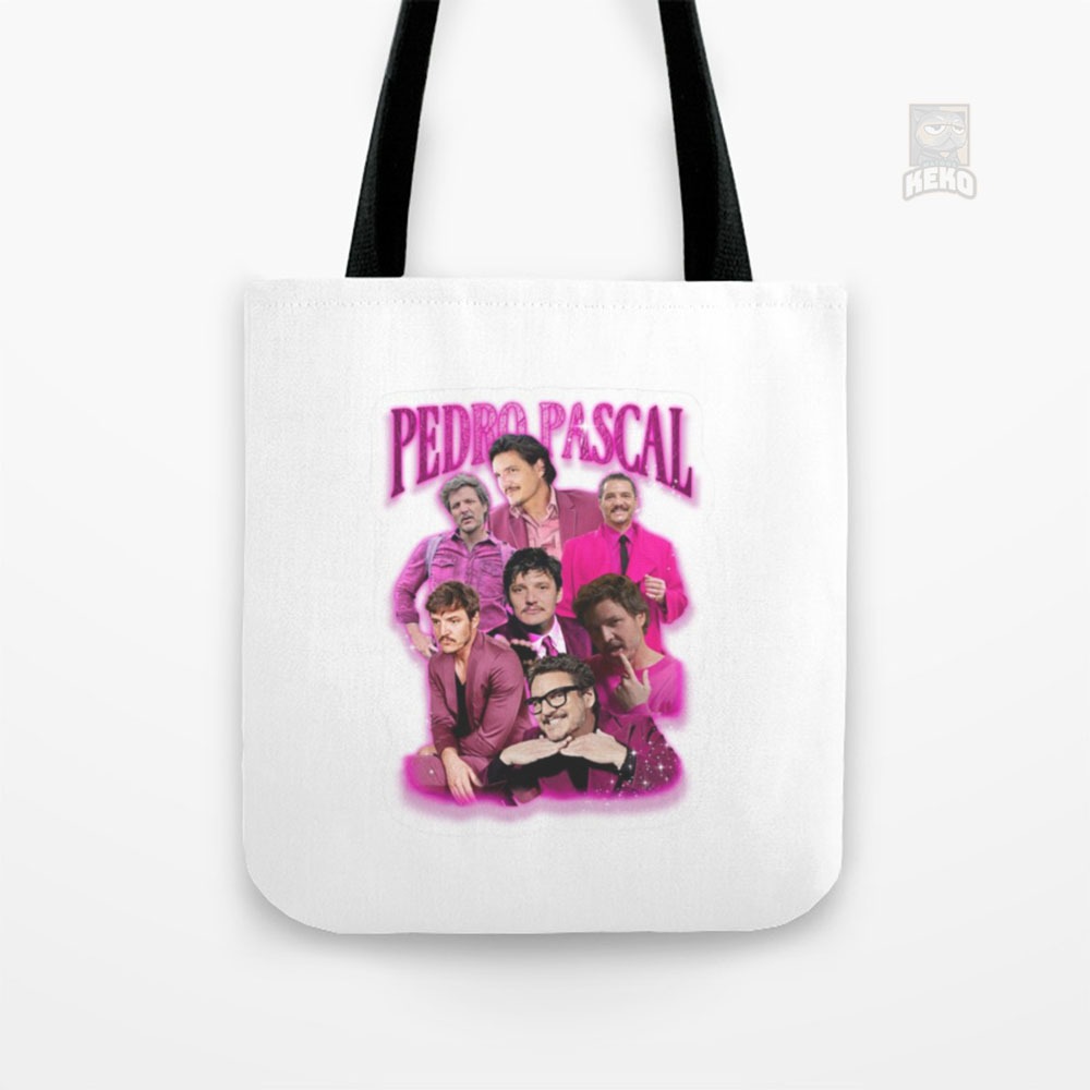 Pedro Pascal in Pink Tote Bag Kanvas
