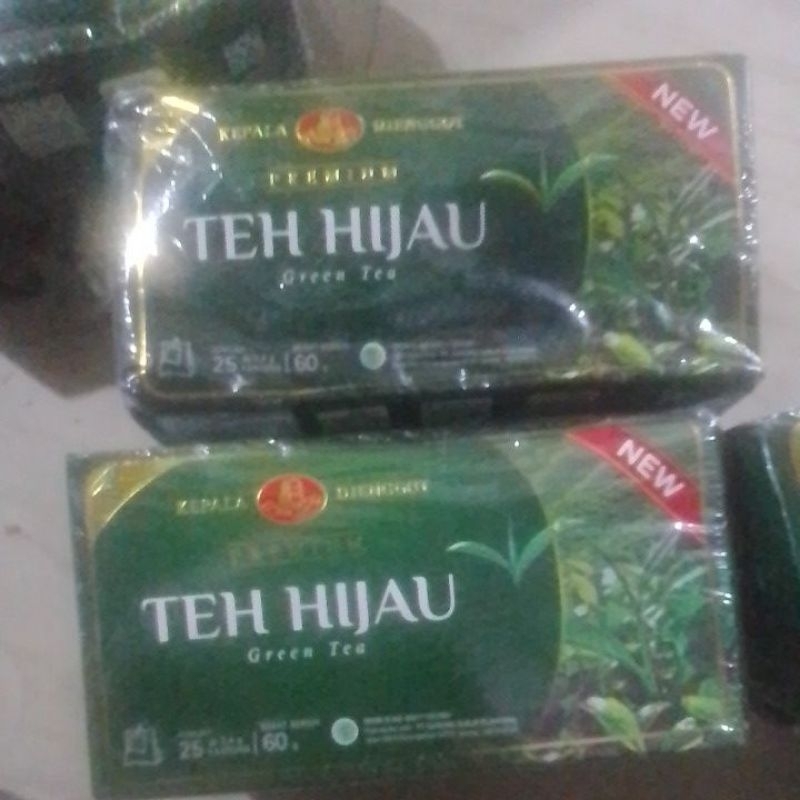 

teh hijau kepala djenggot green tea 25 kantong 60g.exp 090126.rijek dus penyok