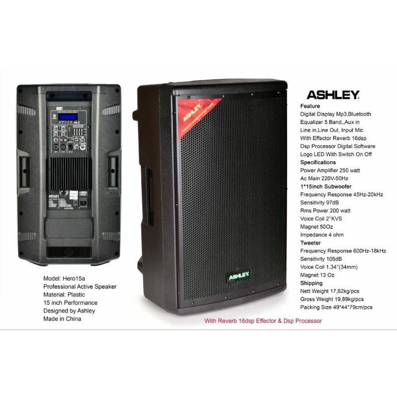 ashley speaker aktif 15in hero15A