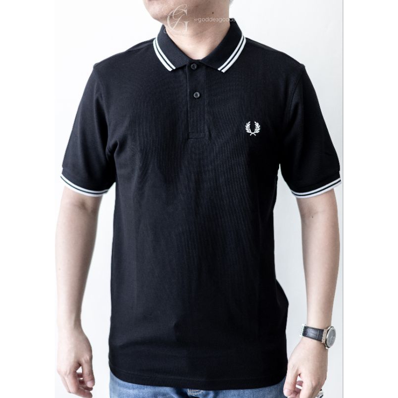 Fred Perry Twin Tipped Polo Shirt (BLACK)