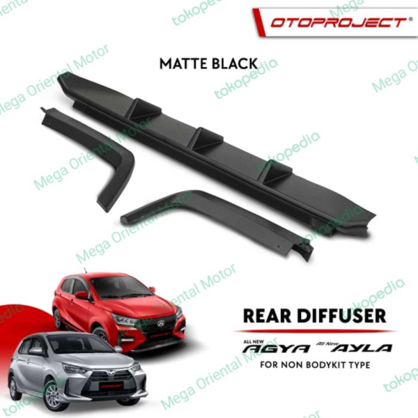 Rear diffuser bumper belakang All New Agya 2023 Otoproject - glossy black NEW