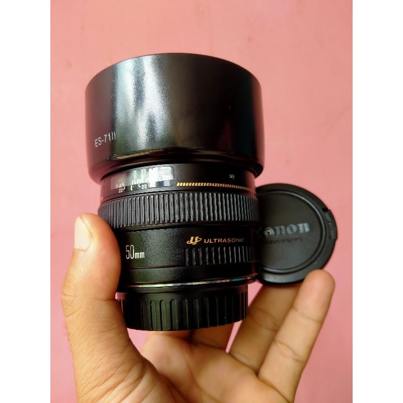 LENSA CANON FIX 50mm USM MULUS LIKE NEW