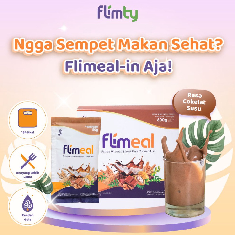 

FLASH SALE Flimeal Meal Replacement 1 Box isi 12 sachet Coklat Susu