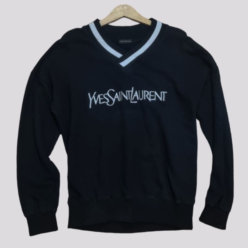 SWEATER YSL UNISEX LIKE NEW BORDIR BLACK SERIES / CREWNECK YVES SAINT LAURENT