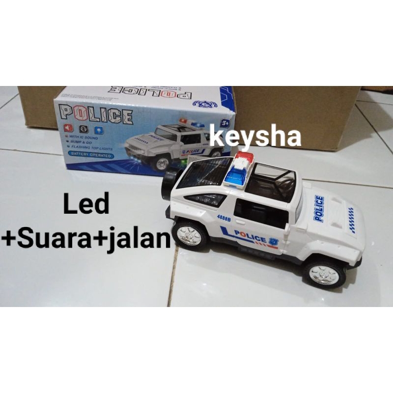 Mainan Mobil Polisi LED+Suara+ Berjalan