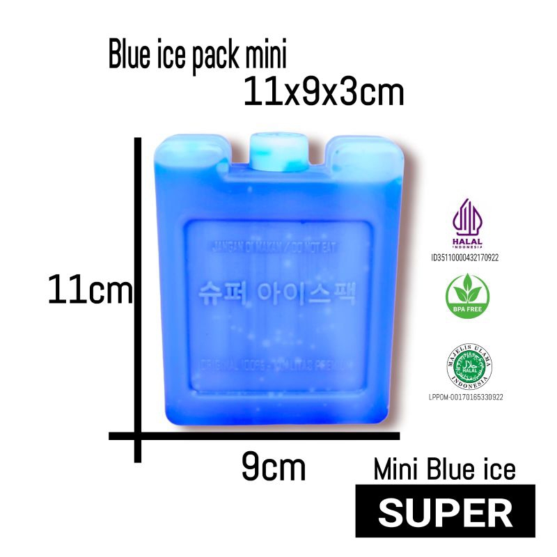 BLUE ice pack mini 9 × 11cm ICE GEL thermafreeze blue ice dry ice gel pendingin cooler bag ASI coole