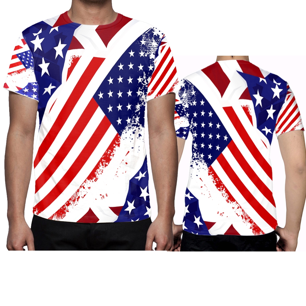 KAOS PRIA LENGAN PENDEK USA // BAJU BENDERA AMERIKA // T-SHIRT LENGAN PENDEK MOTIF BENDERA AMERIKA
