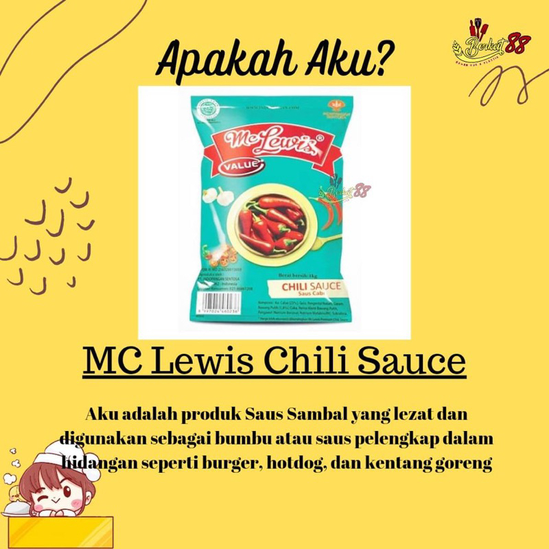 

Mc Lewis Saos Sambal Pouch 500 GR dan 1 KG