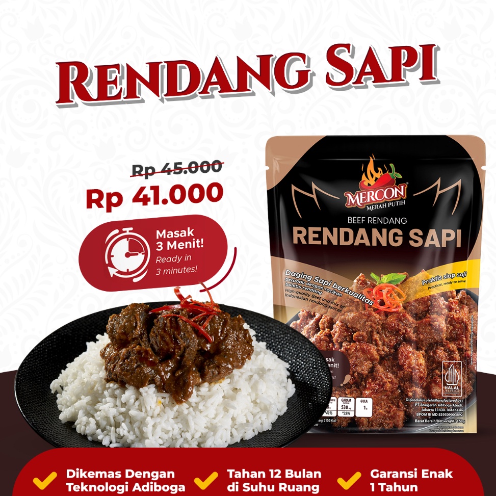 

PROMO ALE Mercon Merah Putih Satuan Limited Edition Rendang Sapi