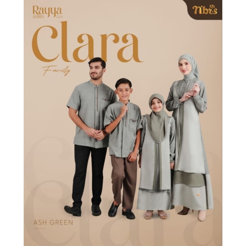 NIBRAS RAYYA SERIES CLARA ASH GREEN SARIMBIT KELUARGA NIBRAS / COUPLE KELUARGA NIBRAS