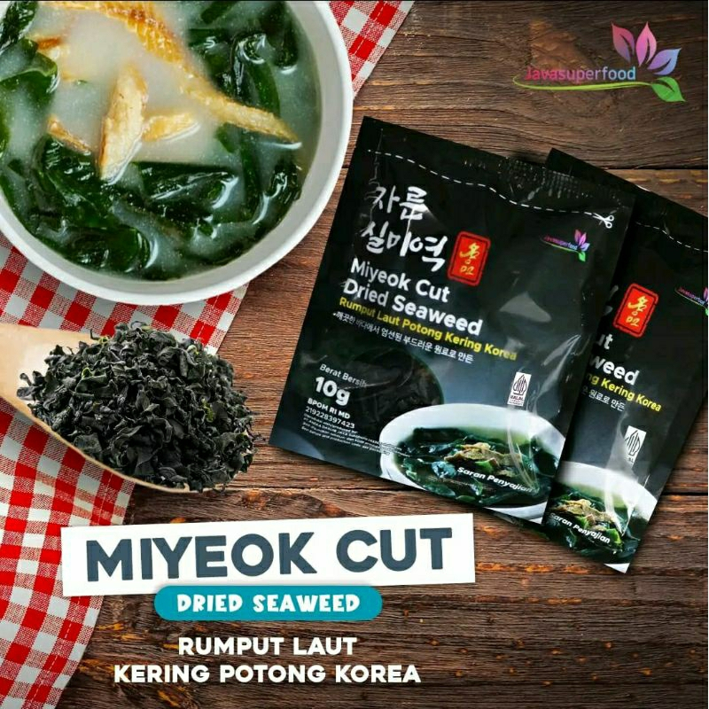 

PROMO Cut Wakame Rumput laut kering / Dried Seaweed /Miyeok Miso soup