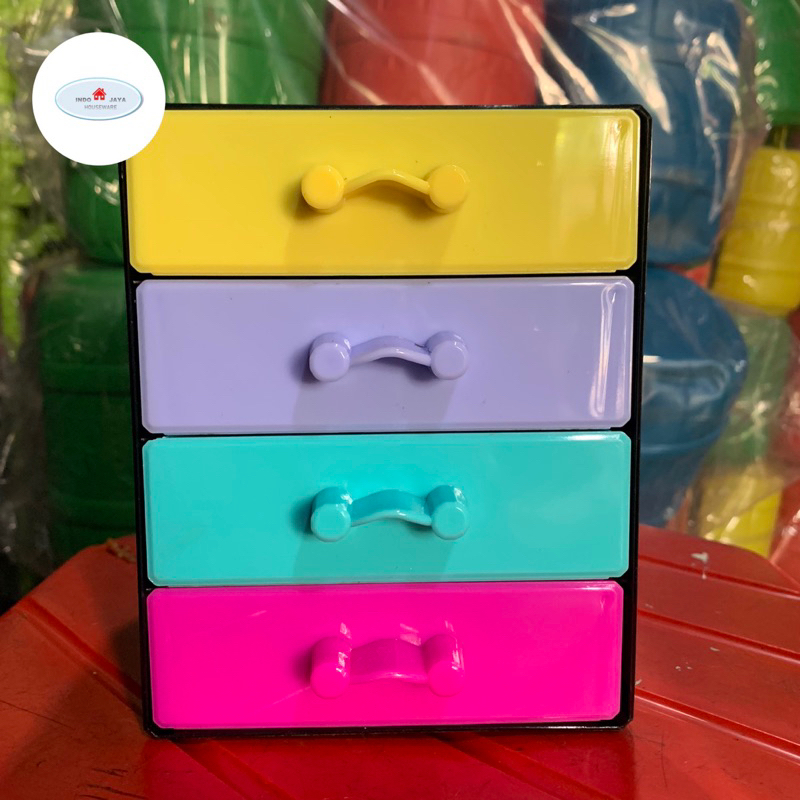 laci mini susun 4 lemony / laci countainer kecil / laci serbaguna / rak penyimpanan