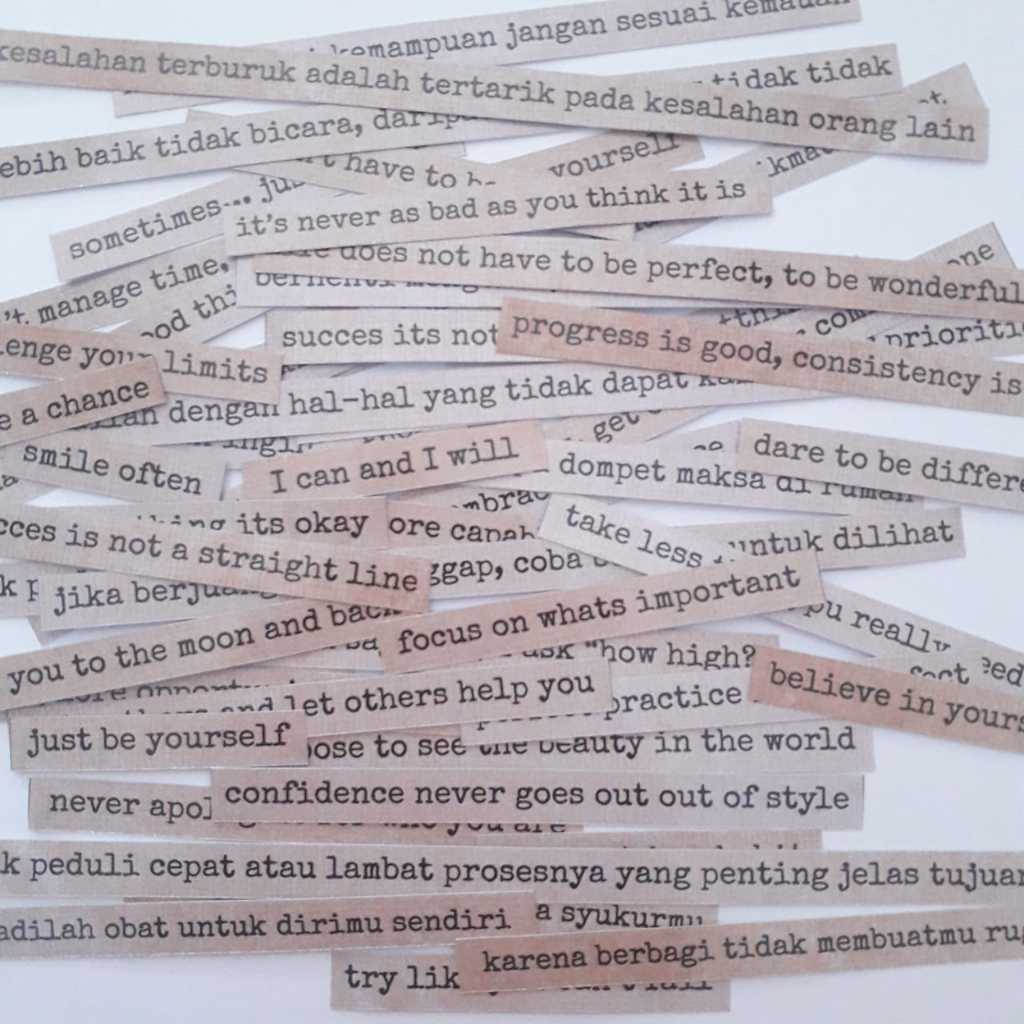 

150++ pcs random paper quotes aesthetic/kertas kata-kata motivasi untuk journaling dan scrapbook